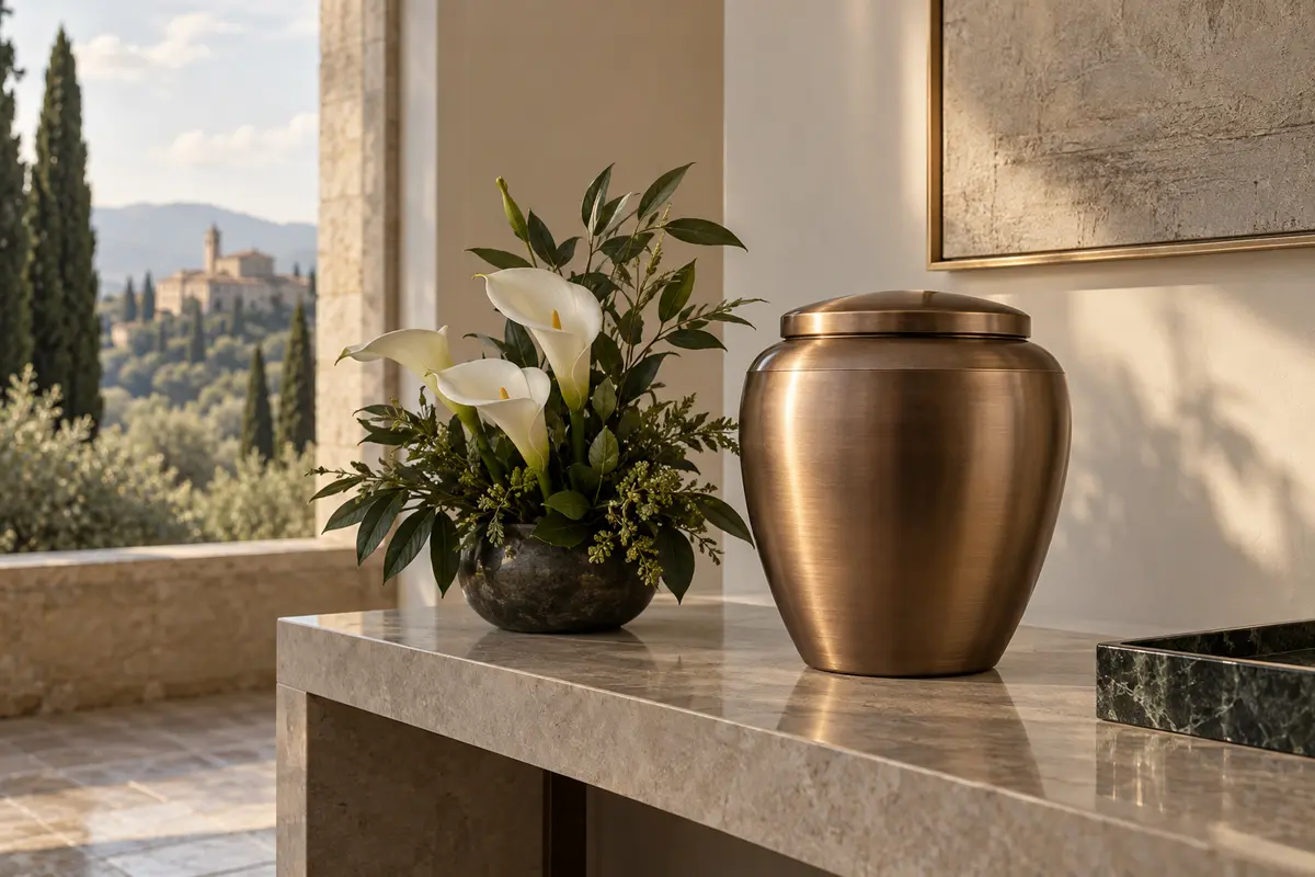 Urna cineraria in ambiente elegante