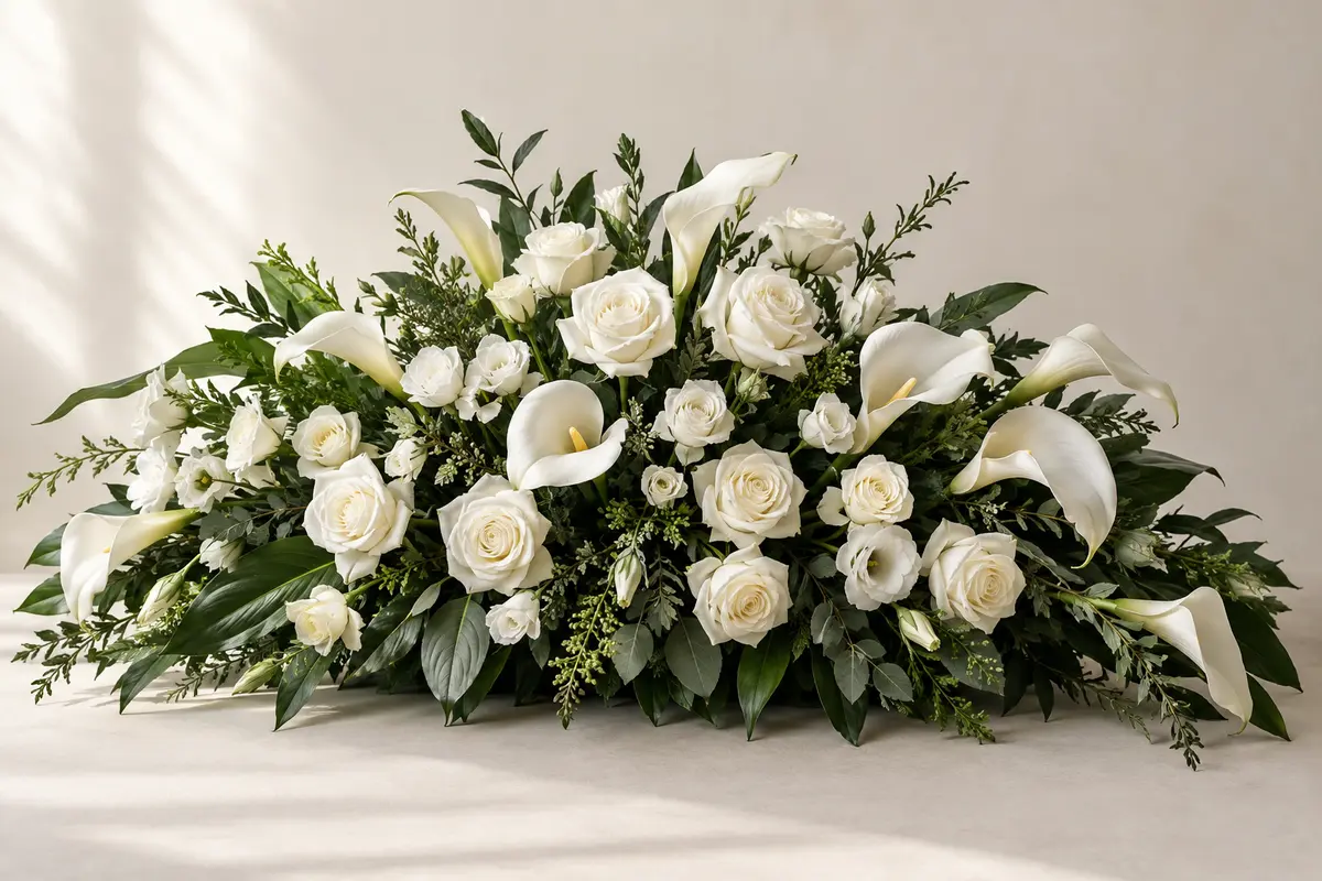 Composizione floreale bianca
